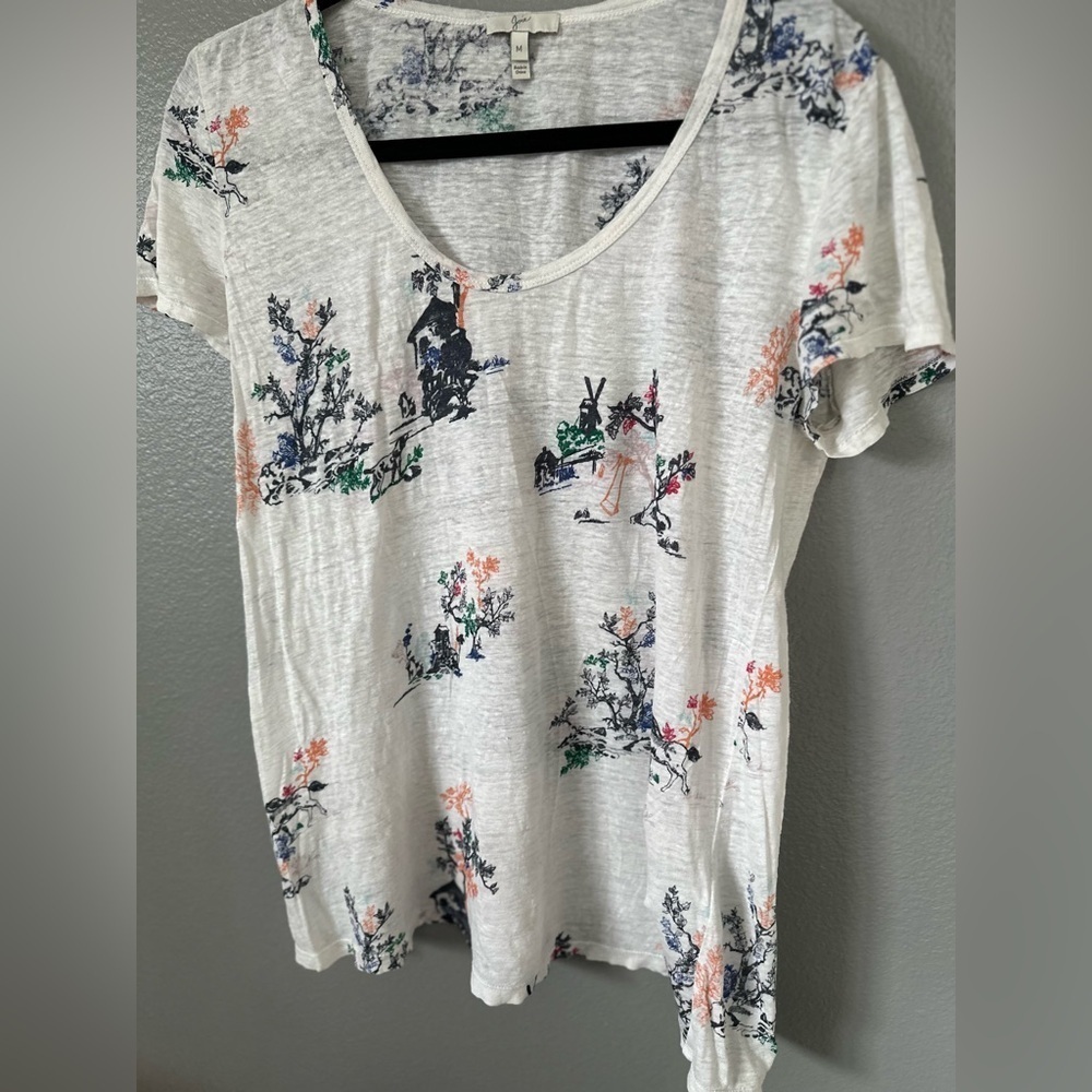 Joie Women’s Patterned Scoop Neck Short Sleeve Top Tee. Size: Medium. - Picture 7 of 13